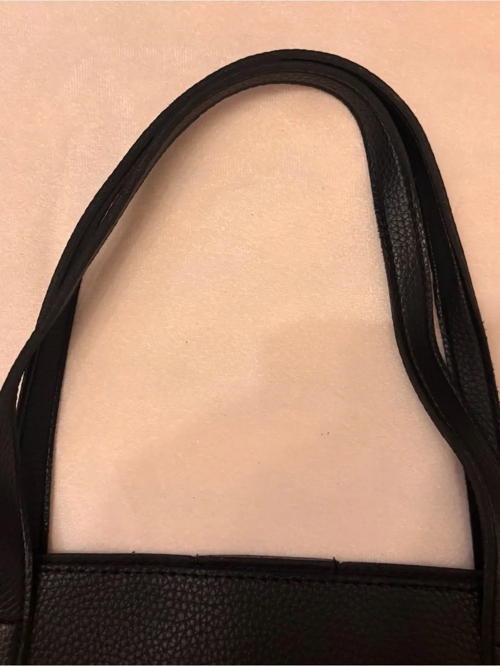 Vince Camuto Black Leather Laptop Tote with Gray Center Panel